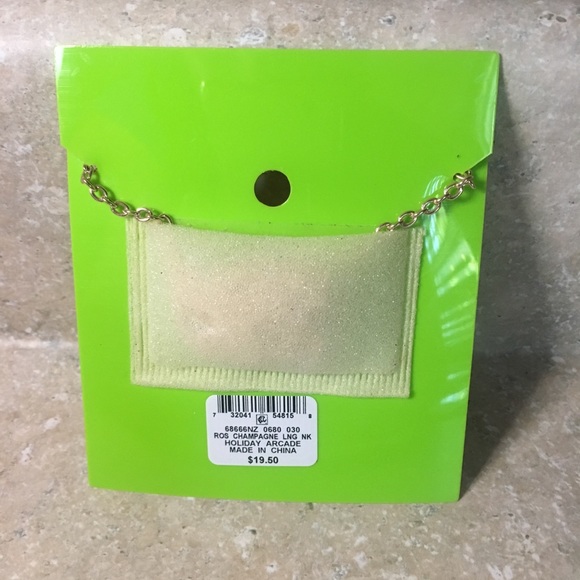 NWT🏷️ Celebrate Shop Champagne Bottle Pendant Necklace-Rose - Picture 3 of 3